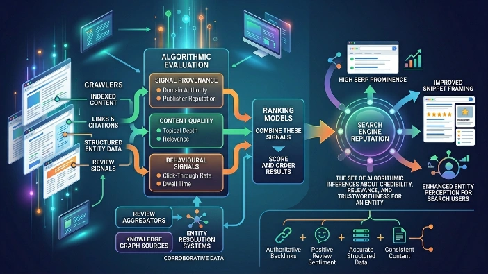 How is reputation formed in search engines
