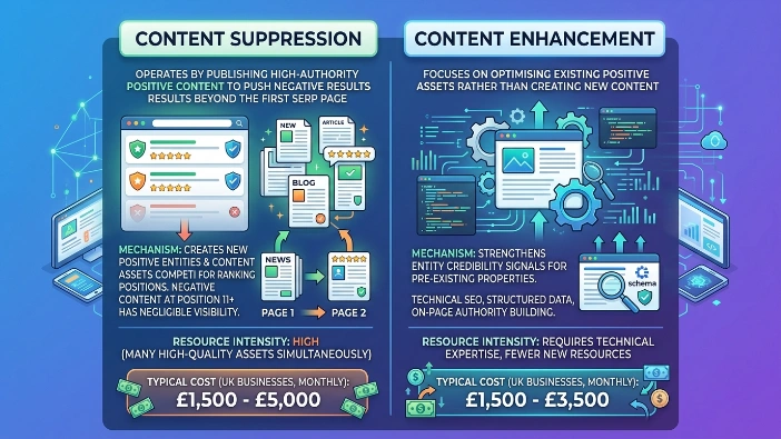 What Are the Primary Reputation Management Approaches and How Do Their Costs Compare