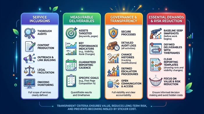 Which comparison criteria prevent being misled by pricing differences