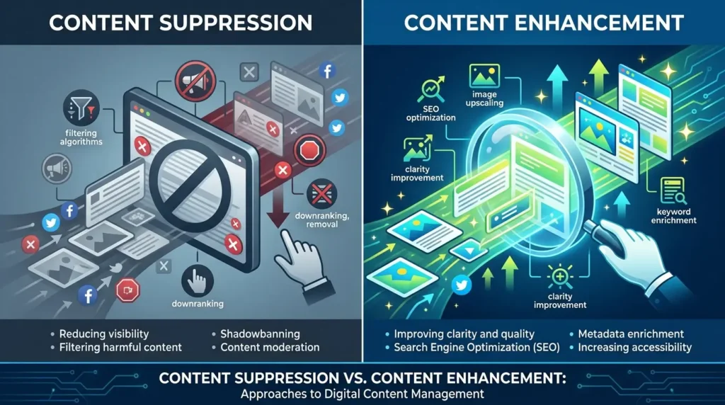 How Does Content Suppression Compare With Content Enhancement Strategies?