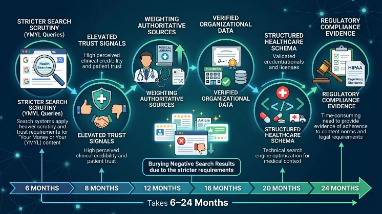 How do healthcare-specific reputation considerations alter burying timelines