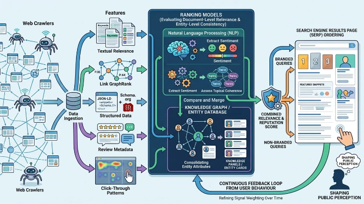 How is reputation formed in search engines