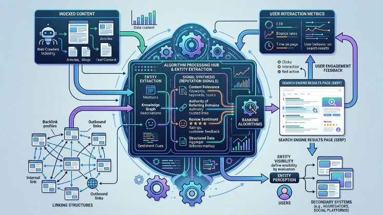 How is reputation formed in search engines