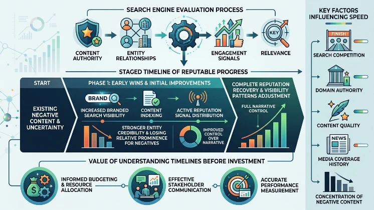 How quickly does corporate reputation management deliver measurable results