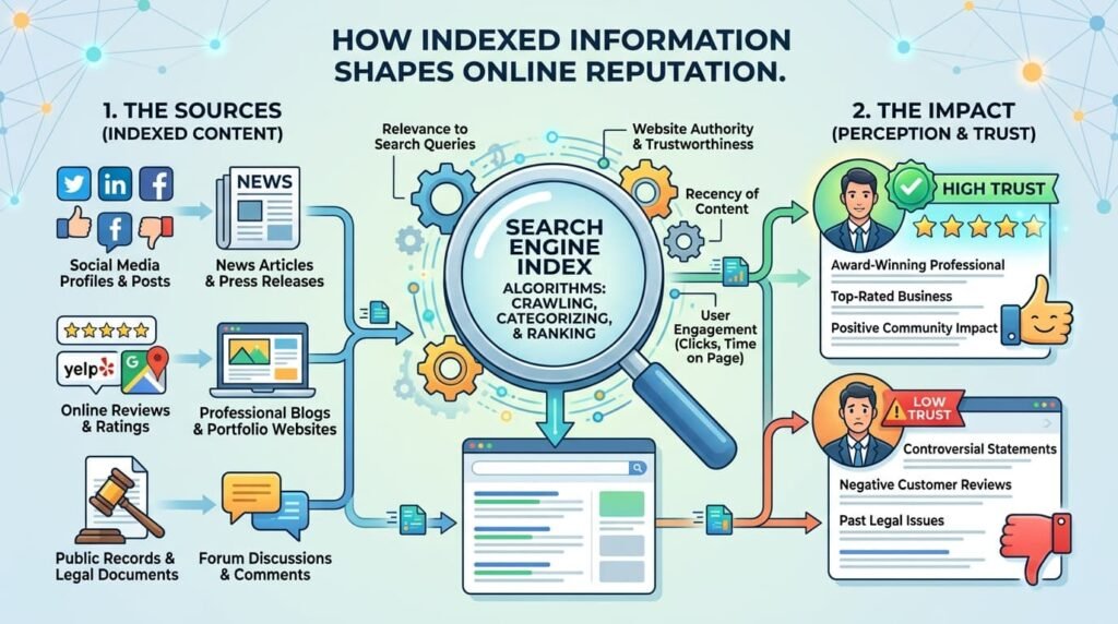 Why Does Indexed Information Influence Online Reputation?