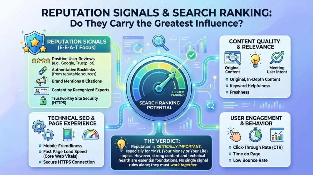 Which Reputation Signals Carry the Greatest Search Ranking Influence?