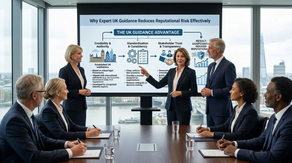 Why does expert UK guidance reduce reputational risk more effectively?
