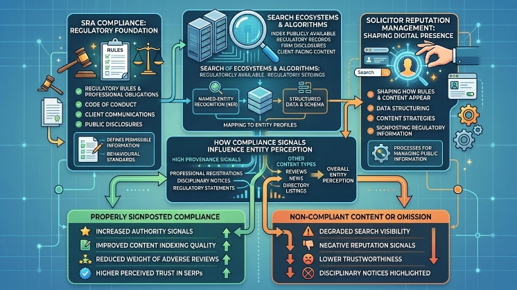 What is the relationship between solicitor reputation management and SRA compliance